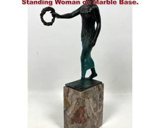 Lot 666 Georges Morin Bronze Sculpture. Standing Woman on Marble Base. 