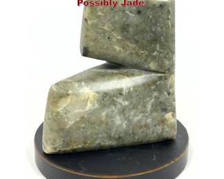 Lot 664 Abstract Modern stone Sculpture. Possibly Jade.