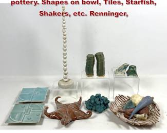 Lot 932 Collection of contemporary studio pottery. Shapes on bowl, Tiles, Starfish, Shakers, etc. Renninger,