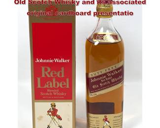Lot 958 Vintage Johnnie Walker Red Label Old Scotch Whisky and its associated original cardboard presentatio