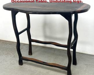 Lot 605 Custom Studio Made Biomorphic Top Occasional Table. Undulating legs. 