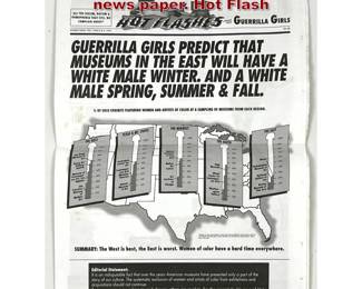 Lot 741 Guerrilla Girls 1994 news letter news paper. Hot Flash