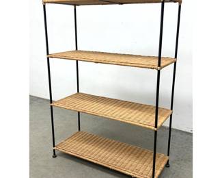 Lot 877 Rattan And Iron Shelf.