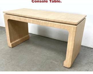 Lot 866 Springer Style Grasscloth Low Console Table.