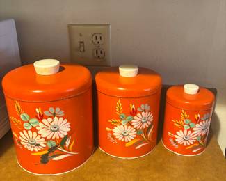 Kitchen items, vintage canister set