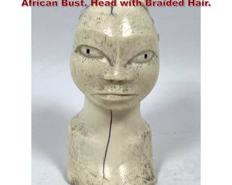 Lot 1405 Carved Natural Material Figural African Bust. Head with Braided Hair.