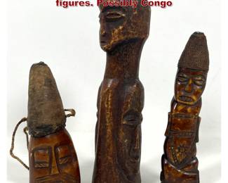 Lot 1406 3pc African carved natural material figures. Possibly Congo
