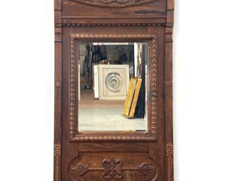 Lot 1655 Large Victorian Oak Hall Mirror.