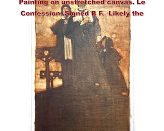 Lot 1504 BERNARD Bernie FUCHS Original Painting on unstretched canvas. Le Confession. Signed B F. Likely the