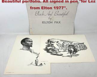 Lot 1587 10pc ELTON FAX Black and Beautiful portfolio. All signed in pen for Lez from Elton 1977.
