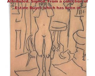 Lot 1344 Drawing on Paper Milton Avery Attributed. Signed. From a colection of Estate Buyer which has been in