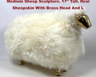 Lot 1270 FrancoisXavier Lalanne style Medium Sheep Sculpture. 17 Tall. Real Sheepskin With Brass Head And L