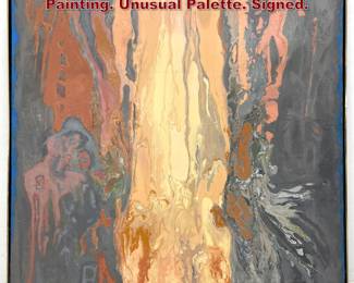 Lot 1215 S FINK Modernist Abstract Painting. Unusual Palette. Signed.