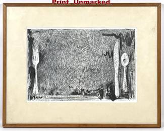 Lot 1367 Jasper Johns Lithograph Print. Unmarked.