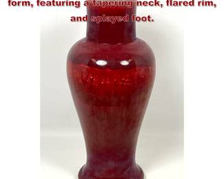 Lot 1550 Chinese ceramic vase of baluster form, featuring a tapering neck, flared rim, and splayed foot.