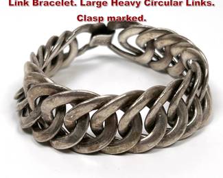Lot 1402 WILLIAM SPRATLING Silver Taxco Link Bracelet. Large Heavy Circular Links. Clasp marked.