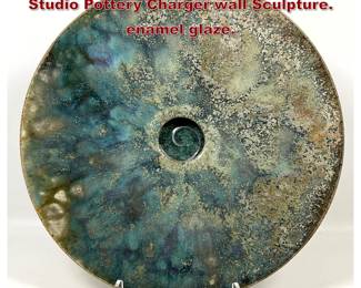Lot 1320 Large John Ransmeier Signed Art Studio Pottery Charger wall Sculpture. enamel glaze.