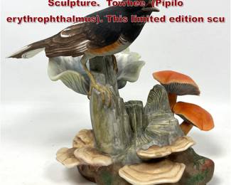 Lot 1422 BOEHM Porcelain Figural Bird Sculpture. Towhee Pipilo erythrophthalmus. This limited edition scu