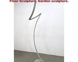 Lot 1233 Artisan Tall Ribbon Lightening Bolt Floor Sculpture. Garden sculpture.