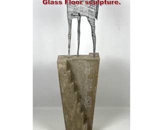 Lot 1228 Mark Kobasz Stone Metal and Glass Floor sculpture.