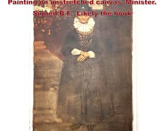 Lot 1498 BERNARD Bernie FUCHS Original Painting on unstretched canvas. Minister. Signed B F. Likely the book