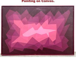 Lot 1335 Mid Century Modern Geometric Painting on Canvas.