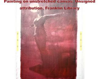 Lot 1501 BERNARD Bernie FUCHS Original Painting on unstretched canvas. Unsigned attribution, Franklin Library