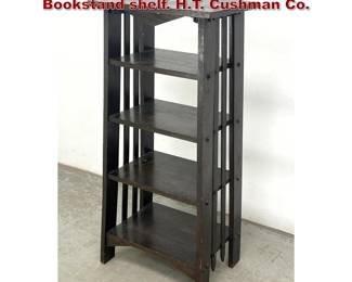 Lot 1642 Mission Arts and Crafts Oak Tall Bookstand shelf. H.T. Cushman Co.