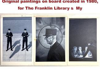 Lot 1454 3pc CHRISTOPHER ZACHAROW Original paintings on board created in 1980, for The Franklin Library s My