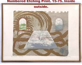Lot 1246 1972 Robert Smith Signed and Numbered Etching Print. 1575. Inside outside.