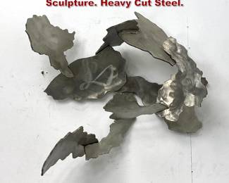 Lot 1300 Joe Mooney Abstract Modern Wall Sculpture. Heavy Cut Steel.