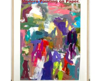 Lot 1244 Diana Kingman Colorful Abstract Modern Painting on Paper.