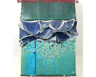 Lot 1322 Julia Jackson Brown Wall Plaque Sculpture. Studio Art Pottery.