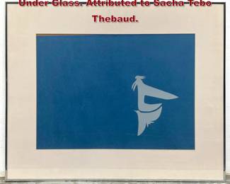 Lot 1157 Signed Silkscreen Print Framed Under Glass. Attributed to Sacha Tebo Thebaud.