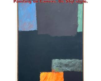 Lot 1167 James Prior Mid Century Modern Painting on Canvas. De Stijl style.