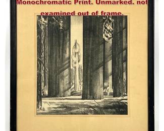 Lot 1525 Edward Gordon Craig Attributed Monochromatic Print. Unmarked. not examined out of frame.