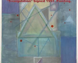 Lot 1331 F BRONNER Modernist Oil Painting. Triangulation Signed 1997. Painting.