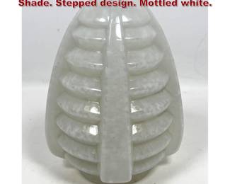 Lot 1469 Vintage Art Deco period Glass Shade. Stepped design. Mottled white.