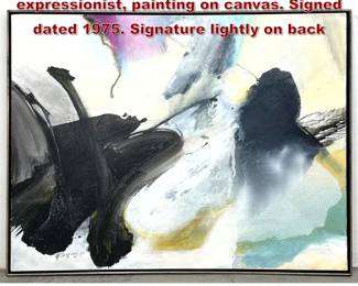 Lot 1133 CHE CHUANG abstract, expressionist, painting on canvas. Signed dated 1975. Signature lightly on back