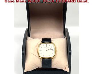 Lot 1393 VACHERON CONSTANTIN 18K Gold Case Mans Watch. Black CHOPARD Band.
