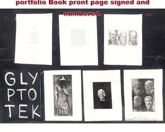 Lot 1358 Partial. Jim Dine Glyptotek portfolio Book pront page signed and numbered.