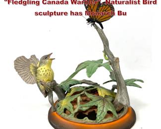 Lot 1420 BOEHM Limited Edition Porcelain Fledgling Canada Warbler. Naturalist Bird sculpture has Monarch Bu
