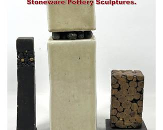 Lot 1251 3pcs John Costanza Studio Stoneware Pottery Sculptures.
