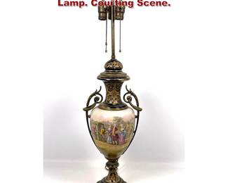 Lot 1436 French Sevres Porcelain Table Lamp. Courting Scene.