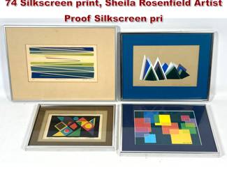Lot 1362 4pcs Mid Century Modern Art. Haru 74 Silkscreen print, Sheila Rosenfield Artist Proof Silkscreen pri