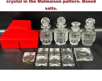 Lot 1472 Collection of Baccarat clear lead crystal in the Malmaison pattern. Boxed salts.