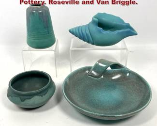 Lot 1424 4pcs American and German Art Pottery. Roseville and Van Briggle.