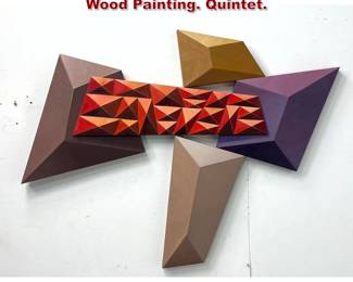 Lot 1164 Peter Nishanian Dimensional Oil on Wood Painting. Quintet.