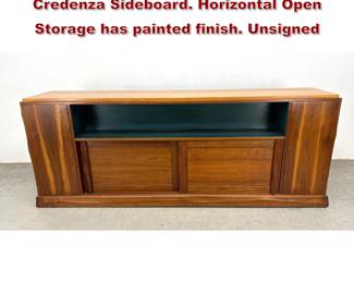Lot 1100 ROBERT WHITLEY Custom Wood Credenza Sideboard. Horizontal Open Storage has painted finish. Unsigned