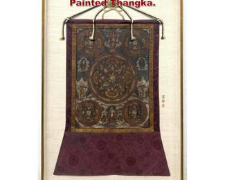 Lot 1574 Shadow Box Framed Hand Painted Thangka.